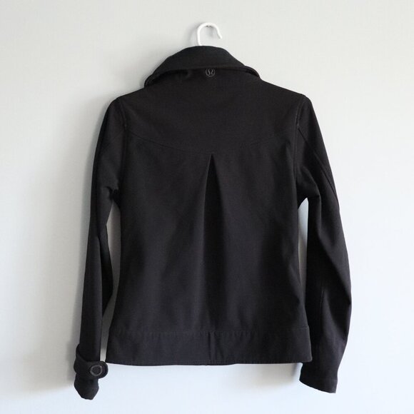 Lululemon Women's Sz 4 Black Audrey Full Zip Fitted Fleece High Neck Jacket - Picture 3 of 16